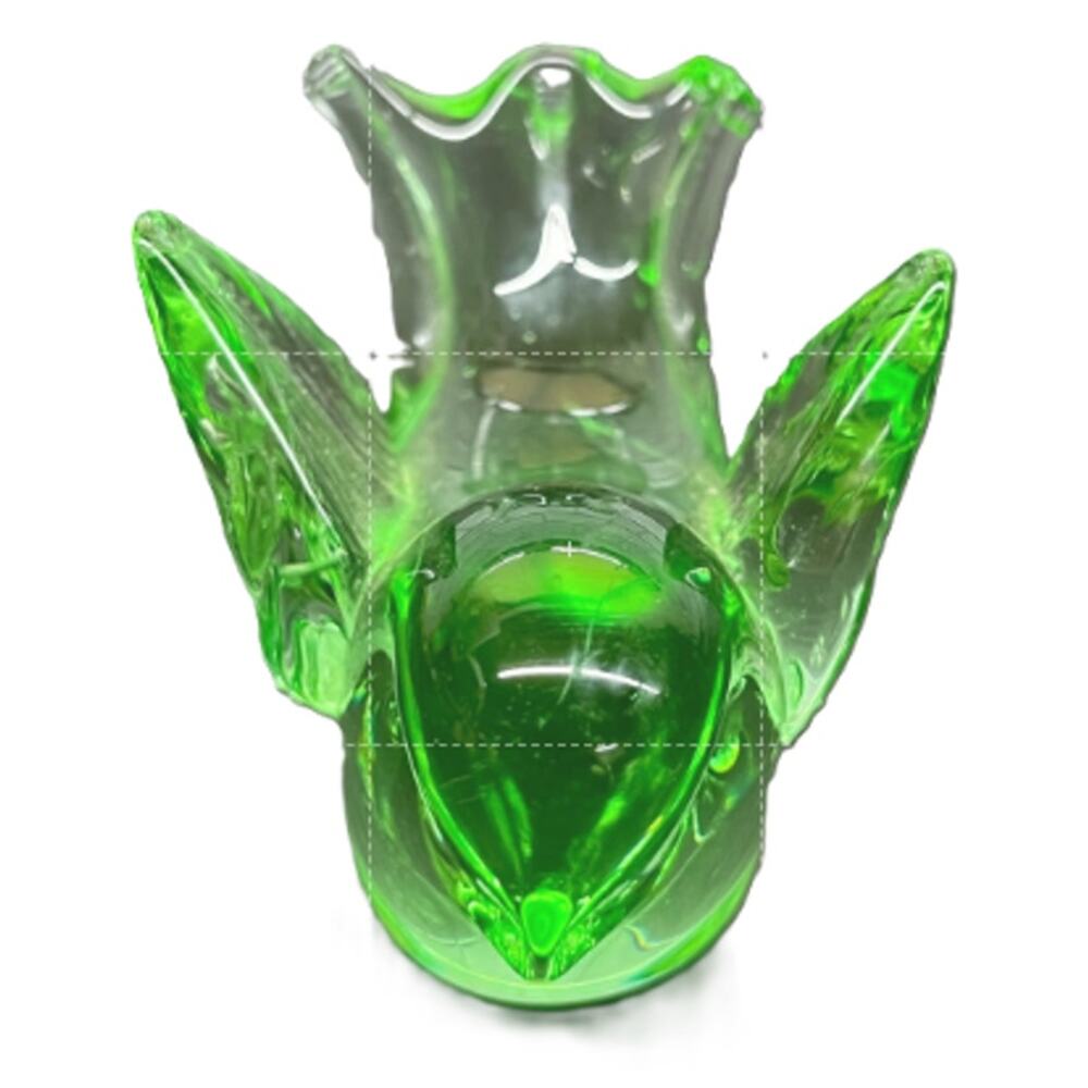 Vintage Hand Blown Green Glass Bird Figurine